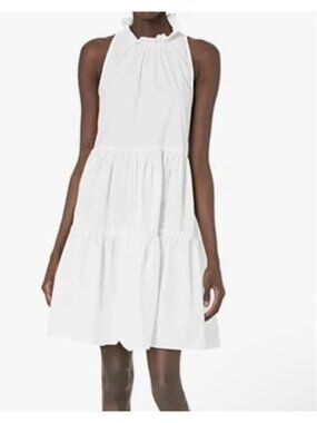 Joie Carlo Women’s White Cotton Tiered Shift Dress Size Small